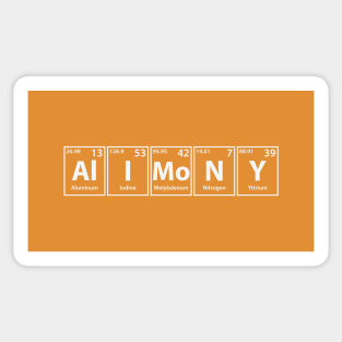 Alimony (Al-I-Mo-N-Y) Periodic Elements Spelling Sticker